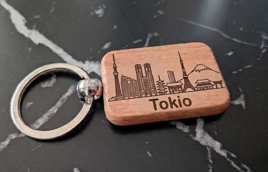City Schlüsselanhänger aus Holz