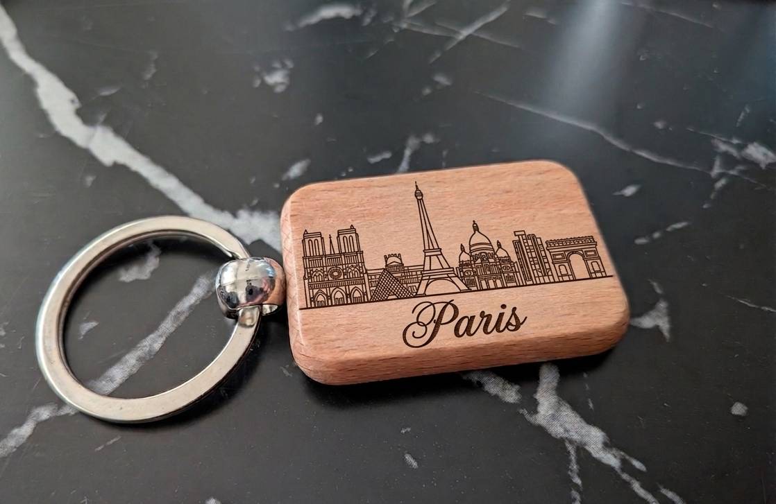 City Schlüsselanhänger aus Holz