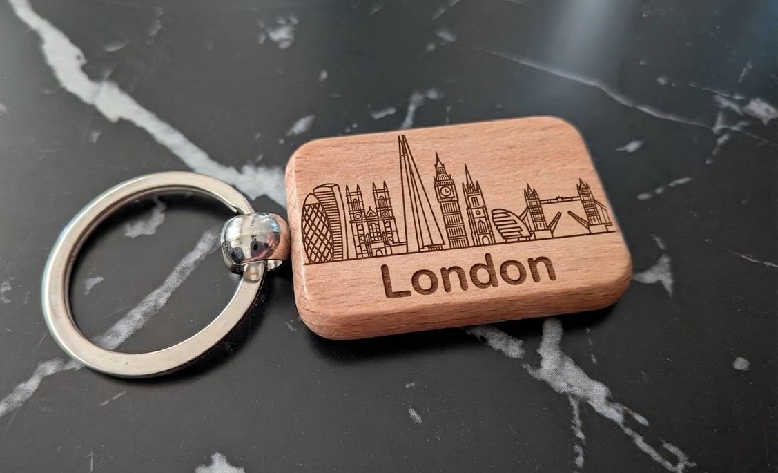 City Schlüsselanhänger aus Holz